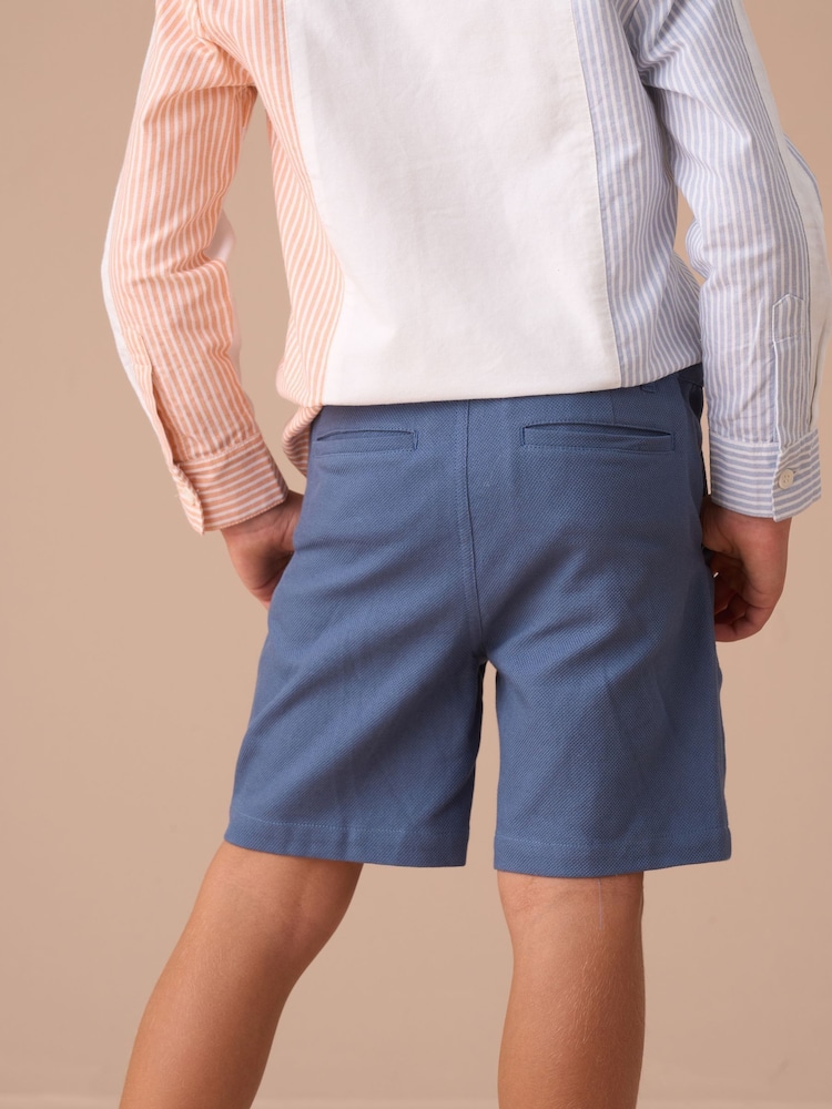Angel & Rocket Blue Matty Smart Printed 100% Cotton Shorts - Image 2 of 7 Angel & Rocket Blue Matty Smart Printed 100% Cotton Shorts - Image 2 of 7