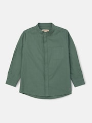 Angel & Rocket Green Omar Mandrin Collar Smart 100% Cotton Shirt - Image 11 of 13