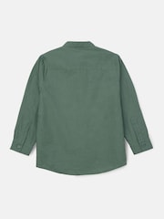 Angel & Rocket Green Omar Mandrin Collar Smart 100% Cotton Shirt - Image 12 of 13