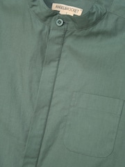 Angel & Rocket Green Omar Mandrin Collar Smart 100% Cotton Shirt - Image 13 of 13