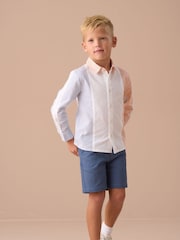 Angel & Rocket White Chase Orange Colour Block Smart 100% Cotton Shirt - Image 1 of 5