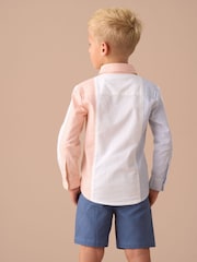 Angel & Rocket White Chase Orange Colour Block Smart 100% Cotton Shirt - Image 2 of 5