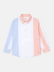 Angel & Rocket White Chase Orange Colour Block Smart 100% Cotton Shirt - Image 3 of 5