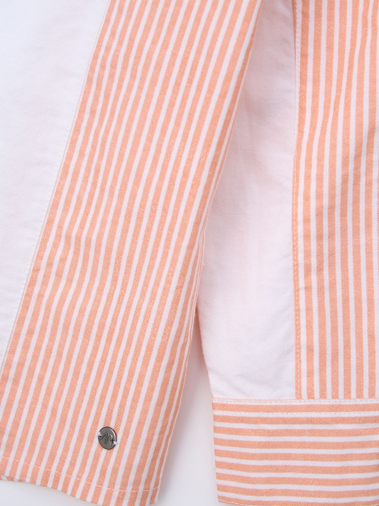 Angel & Rocket White Chase Orange Colour Block Smart 100% Cotton Shirt - Image 5 of 5 Angel & Rocket White Chase Orange Colour Block Smart 100% Cotton Shirt - Image 5 of 5