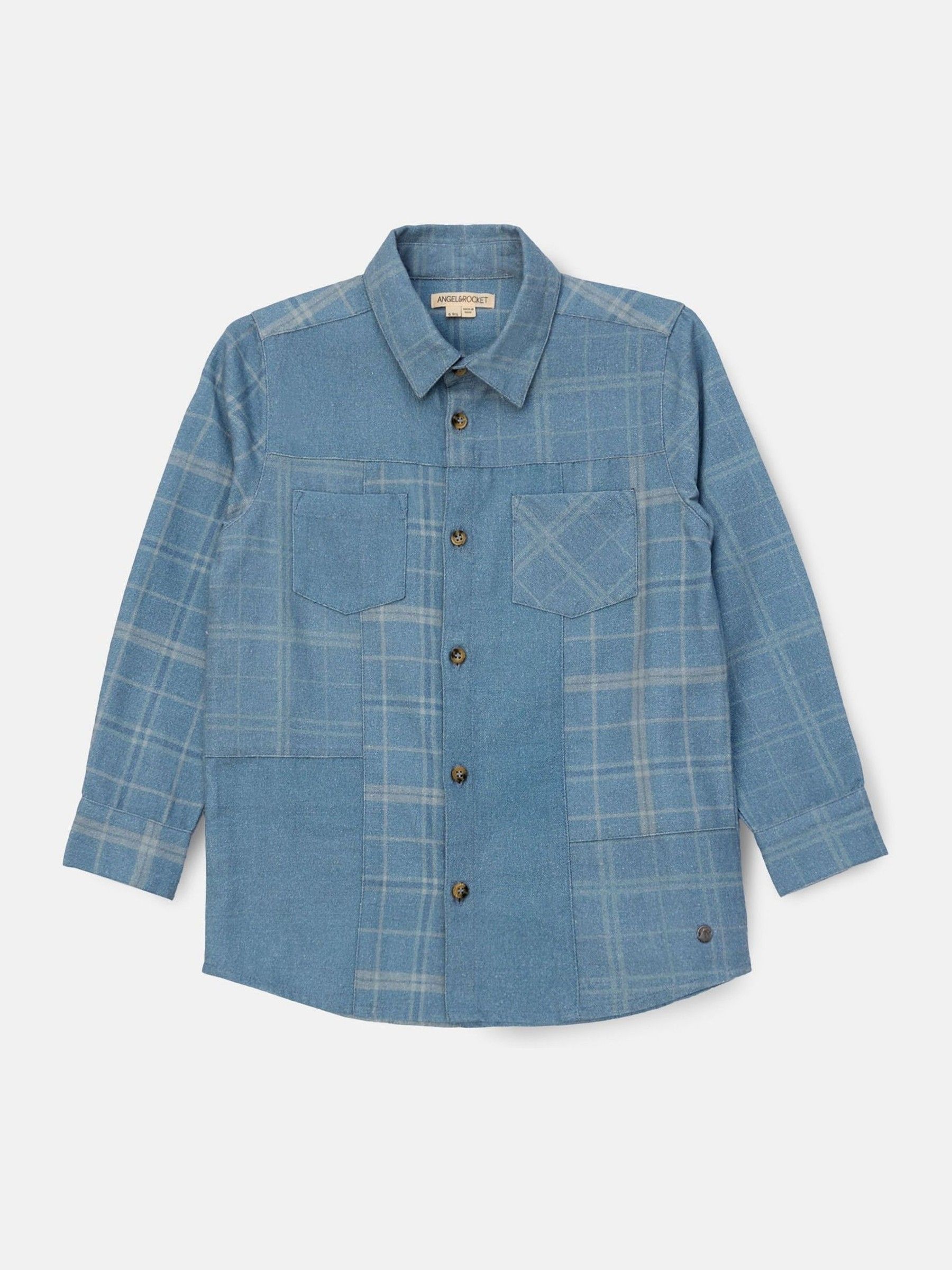 Buy Angel & Rocket Blue 100% Cotton Connor Block Check Shirt from