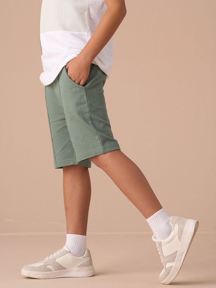 Angel & Rocket Green Kane Textured Smart 100% Cotton Shorts - Image 2 of 7 Angel & Rocket Green Kane Textured Smart 100% Cotton Shorts - Image 2 of 7