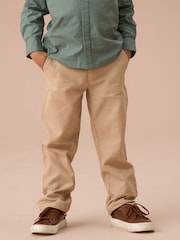 Angel & Rocket Cream Luca Textured Smart 100% Cotton Trousers - Image 1 of 6