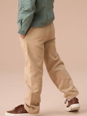 Angel & Rocket Cream Luca Textured Smart 100% Cotton Trousers - Image 2 of 6