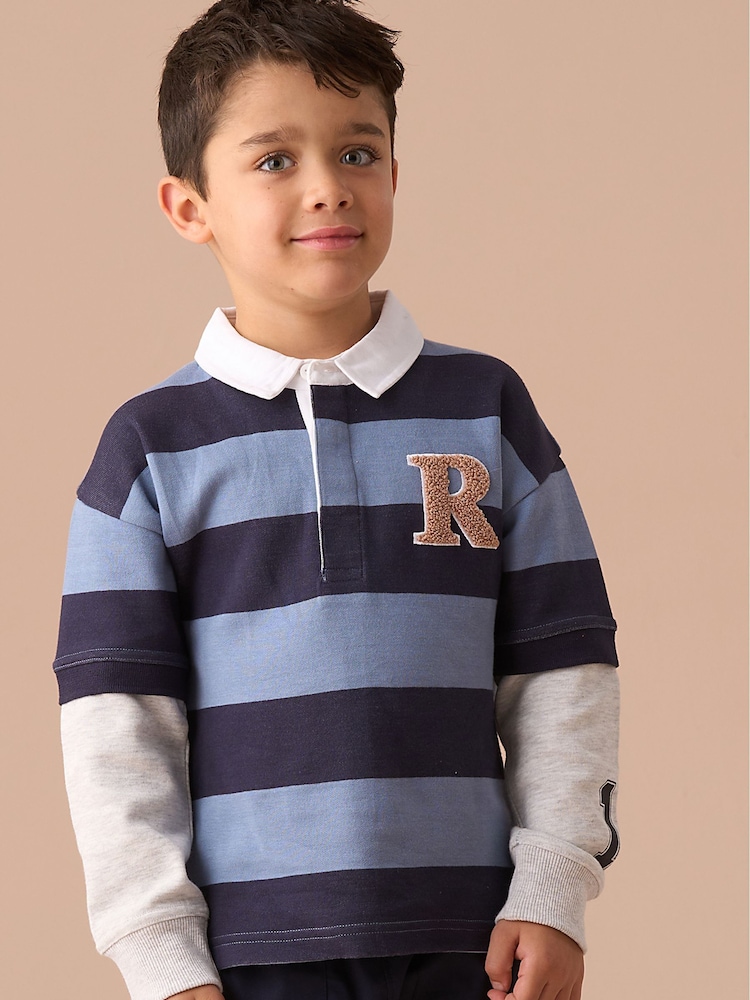 Angel & Rocket Zane Branded Stripe Twofer Rugby Shirt - Изображение 1 из 7