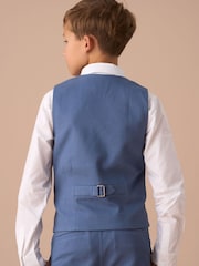 Angel & Rocket Blue Matty Smart Printed 100% Cotton Waistcoat Set - Image 2 of 7