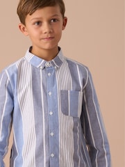 Angel & Rocket Blue Ralph Oxford Stripe 100% Cotton Shirt - Image 3 of 6