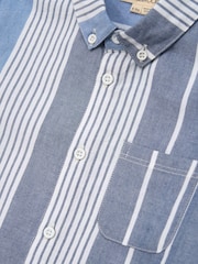 Angel & Rocket Blue Ralph Oxford Stripe 100% Cotton Shirt - Image 6 of 6