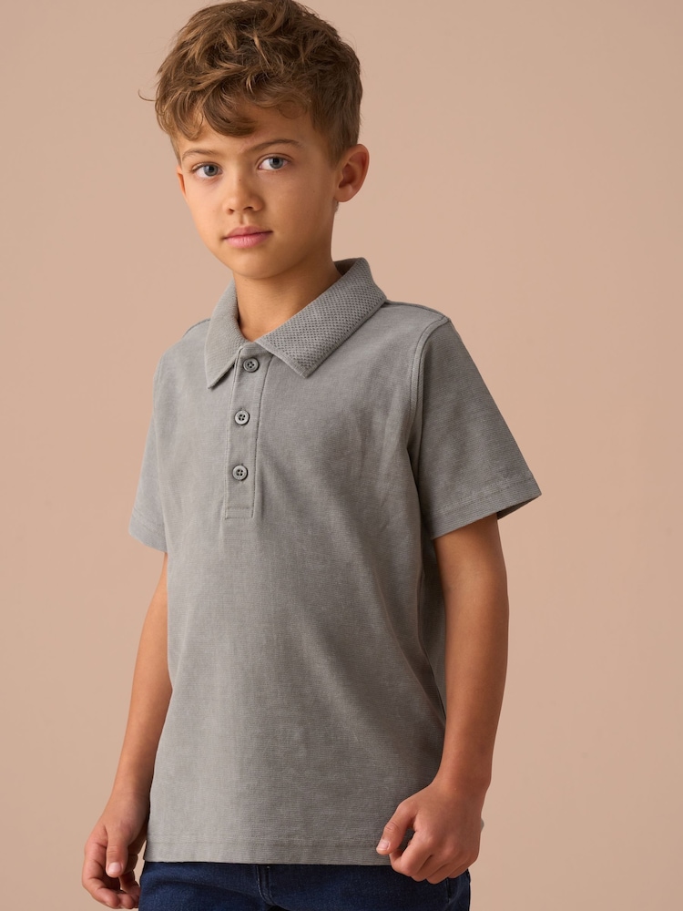 Angel & Rocket Green Rex Washed 100% Cotton Polo Shirt - Image 2 of 7 Angel & Rocket Green Rex Washed 100% Cotton Polo Shirt - Image 2 of 7