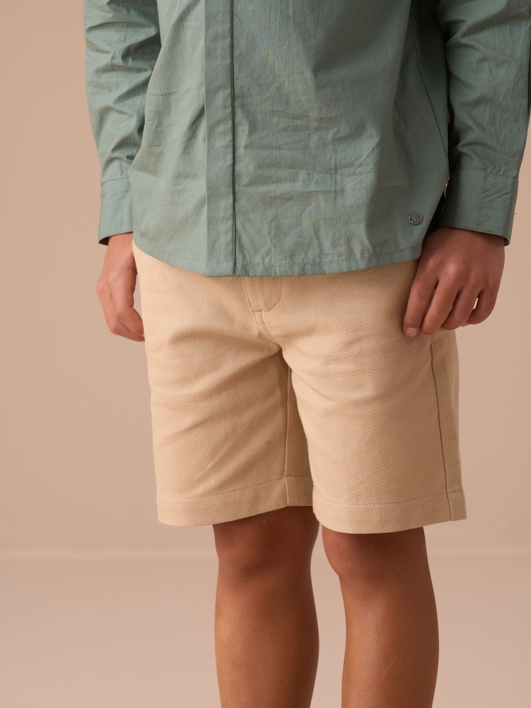 Angel & Rocket Cream Luca Textured Smart Shorts - Image 1 of 8 Angel & Rocket Cream Luca Textured Smart Shorts - Image 1 of 8