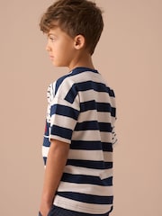 Angel & Rocket Lewis Textured Stripe Block 100% Cotton T-Shirt - Imagen 2 de 8