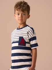 Angel & Rocket Lewis Textured Stripe Block 100% Cotton T-Shirt - Imagen 3 de 8