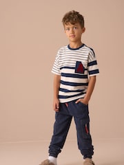 Angel & Rocket Lewis Textured Stripe Block 100% Cotton T-Shirt - Imagen 4 de 8