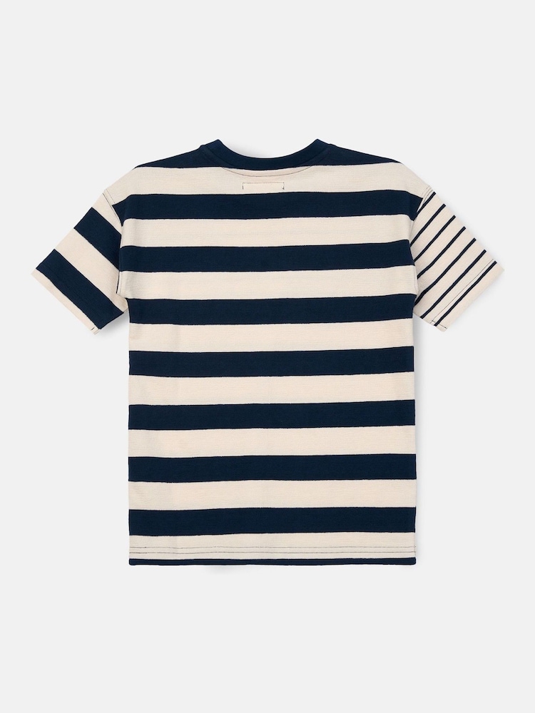 Angel & Rocket Lewis Textured Stripe Block 100% Cotton T-Shirt - Image 7 of 8