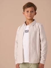 Angel & Rocket Cream Ralph Oxford Stripe 100% Cotton Shirt - Image 1 of 7