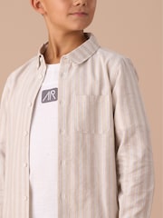 Angel & Rocket Cream Ralph Oxford Stripe 100% Cotton Shirt - Image 4 of 7