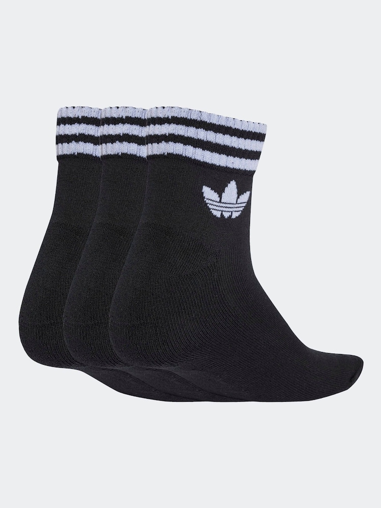 adidas Originals Black Ankle Socks 3 Pack - Image 1 of 5 adidas Originals Black Ankle Socks 3 Pack - Image 1 of 5
