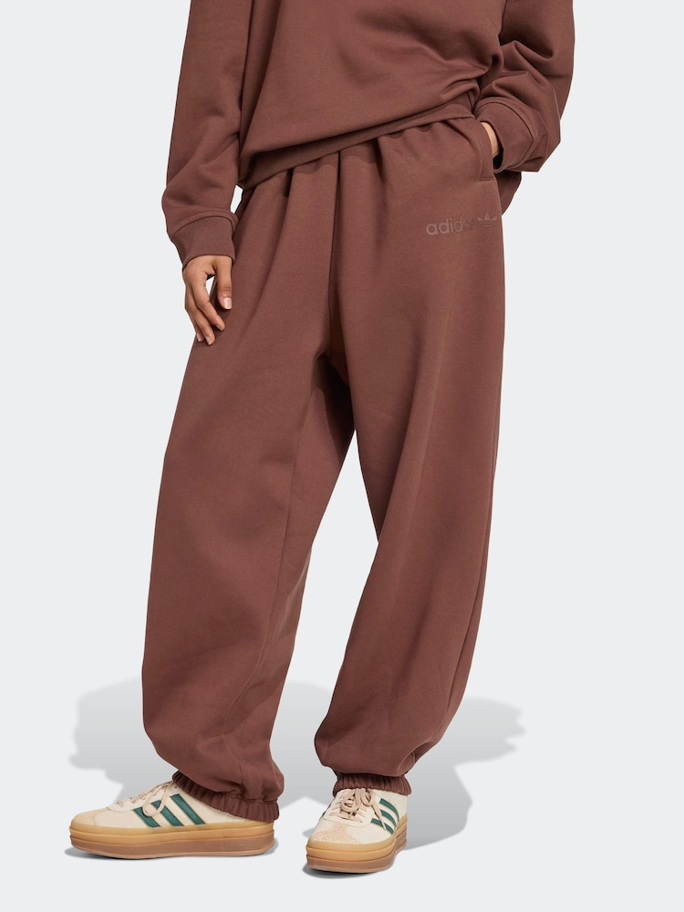 adidas Originals Brown Essentials Linear Loose Cuffed Joggers - Image 1 of 6