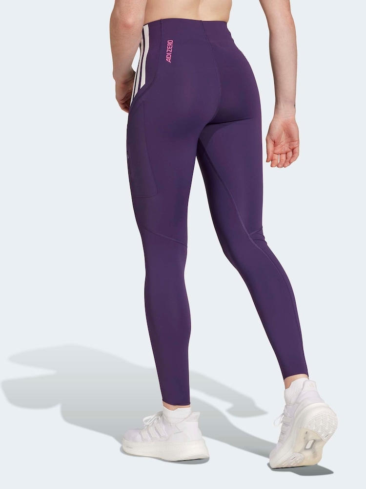 adidas Purple Adizero 1/1 L W Leggings - Image 2 of 9 adidas Purple Adizero 1/1 L W Leggings - Image 2 of 9