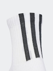 adidas Originals White 3 Stripe 3 Pack 1/4 Socks - Image 4 of 4