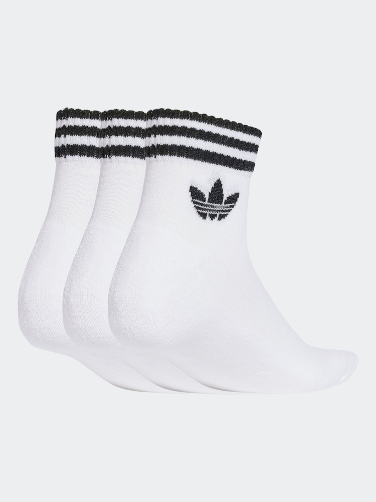 adidas Originals White Ankle Socks 3 Pack - Image 1 of 5 adidas Originals White Ankle Socks 3 Pack - Image 1 of 5
