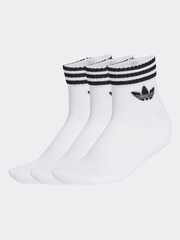 adidas Originals White Ankle Socks 3 Pack - Image 5 of 5