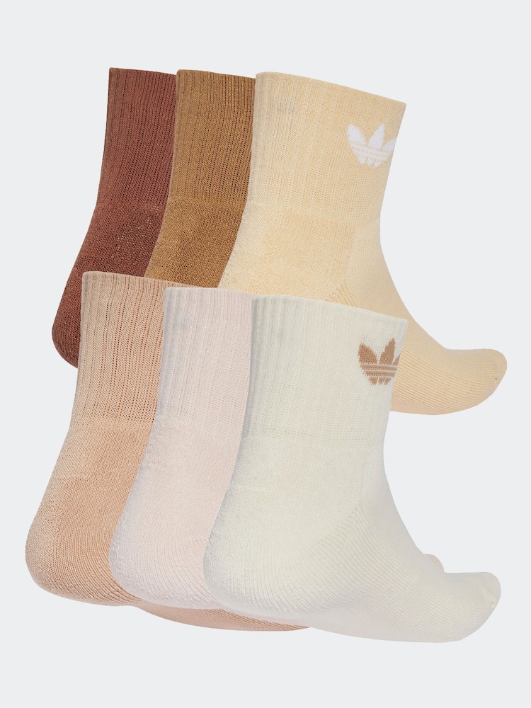 adidas Originals Brown Ankle 3 Pack Socks - Image 2 of 4