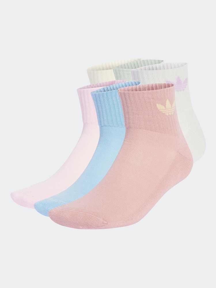 adidas Originals Pink Ankle 3 Pack Socks - Image 1 of 4 adidas Originals Pink Ankle 3 Pack Socks - Image 1 of 4