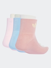 adidas Originals Pink Ankle 3 Pack Socks - Image 2 of 4