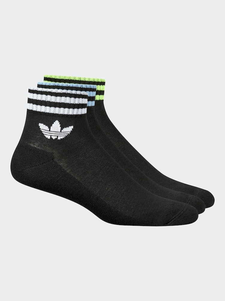 adidas Originals Black Chrome Ankle Socks 3 Pack - Image 2 of 5