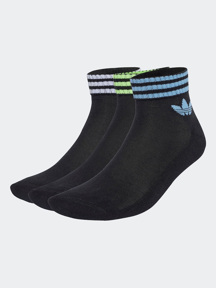 adidas Originals Black Chrome Ankle Socks 3 Pack - Image 5 of 5 adidas Originals Black Chrome Ankle Socks 3 Pack - Image 5 of 5