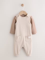 Neutral Jersey Dungaree and Bodysuit Baby Set (0mths-2yrs) - Image 1 of 8