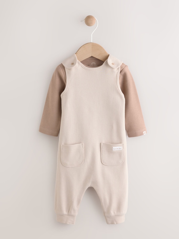 Neutral Jersey Dungaree and Bodysuit Baby Set (0mths-2yrs) - Image 1 of 8