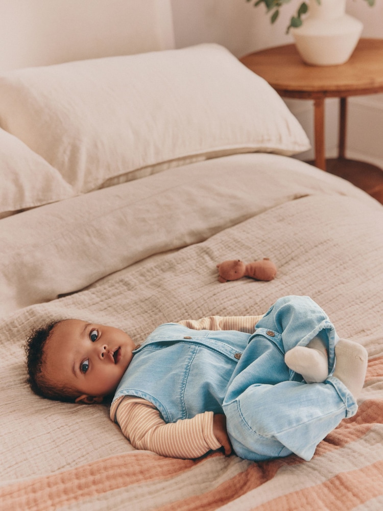 Denim Blue Dungaree and Bodysuit Baby Set (0mths-2yrs) - Image 1 of 15
