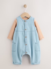 Denim Blue Dungaree and Bodysuit Baby Set (0mths-2yrs) - Image 3 of 15