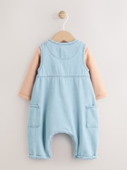 Denim Blue Dungaree and Bodysuit Baby Set (0mths-2yrs) - Image 4 of 15