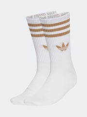 adidas Originals White 3-Stripes Crew Socks 3 Pairs - Image 1 of 4