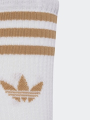 adidas Originals White 3-Stripes Crew Socks 3 Pairs - Image 3 of 4