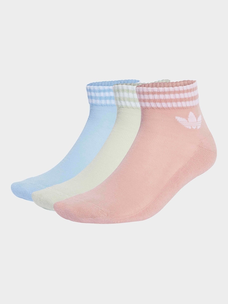 adidas Originals Pink Ankle Socks 3 Pack - Image 1 of 4 adidas Originals Pink Ankle Socks 3 Pack - Image 1 of 4