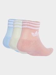 adidas Originals Pink Ankle Socks 3 Pack - Image 3 of 4