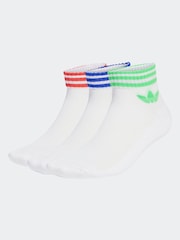 adidas Originals White Chrome Ankle Socks 3 Pack - Image 1 of 5