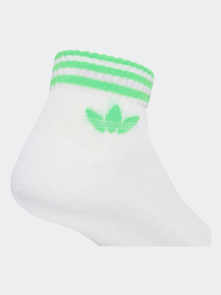 adidas Originals White Chrome Ankle Socks 3 Pack - Image 5 of 5 adidas Originals White Chrome Ankle Socks 3 Pack - Image 5 of 5