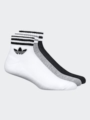 adidas Originals White Ecru Ankle Socks 3 Pack - Image 2 of 5