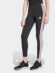 adidas Black Essentials 3-Stripes Cotton Leggings - Image 1 of 6