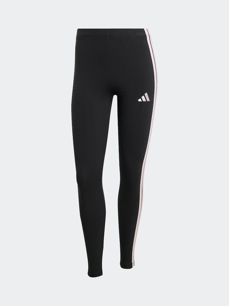 adidas Black Essentials 3-Stripes Cotton Leggings - Image 6 of 6