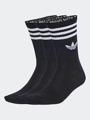 adidas Originals Black 3-Stripes Crew Socks 3 Pairs - Image 1 of 4